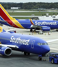 Southwest Airlines reported technology issues Tuesday morning.
Mandatory Credit:	Kevin Dietsch/Getty Images