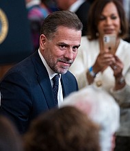 Hunter Biden, the son of President Joe Biden, attends a ceremony to present the Presidential Medal of Freedom at the White House on Thursday, July 7, 2022. Biden's lawyer is asking for the Treasury Department's inspector general and the Office of Congressional Ethics to launch inquiries as part of a broader aggressive strategy to strike back at detractors of President Joe Biden's son.
Mandatory Credit:	Tom Williams/CQ-Roll Call, Inc./Getty Images