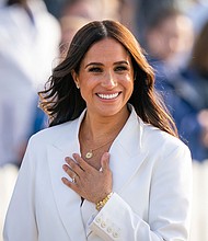 Meghan the Duchess of Sussex attends a reception celebrating the forthcoming Invictus Games in The Hague. Meghan Markle has hit out at the British media following reports that she sent a letter to her father-in-law, now King Charles, expressing concern over "unconscious bias" within the royal family.
Mandatory Credit:	Aaron Chown/Press Association/AP/File