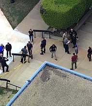 A community college in Midwest City, Oklahoma, is locking down its campus amid reports of an active shooter.
Mandatory Credit:	KOCO