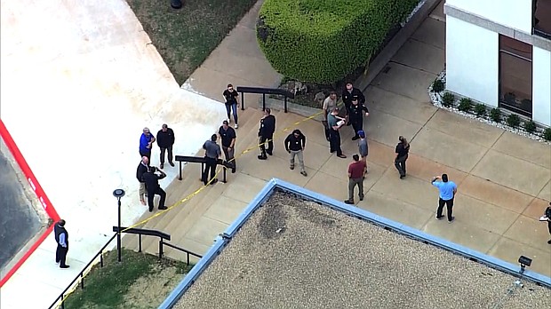 A community college in Midwest City, Oklahoma, is locking down its campus amid reports of an active shooter.
Mandatory Credit:	KOCO