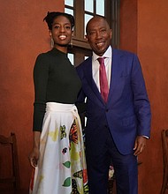 New Houston Poet Laureate, Aris Kian Brown, and Mayor Sylvester Turner
