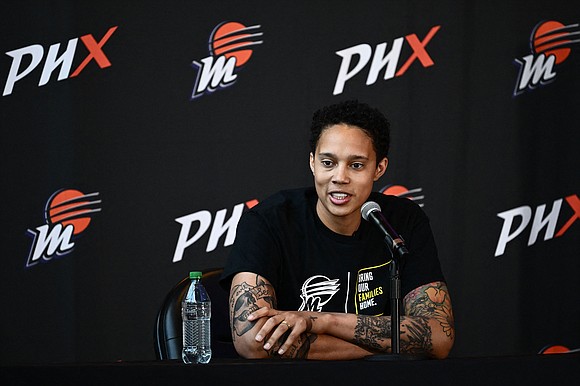 Brittney Griner said during a press conference on Thursday that she'll "never go overseas again" to play basketball unless it's …