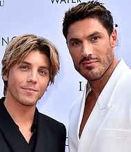 (From left) Lukas Gage and Chris Appleton at the The Daily Front Row LA Fashion Awards in Beverly Hills on April 23.
Mandatory Credit:	Jordan Strauss/Invision/AP