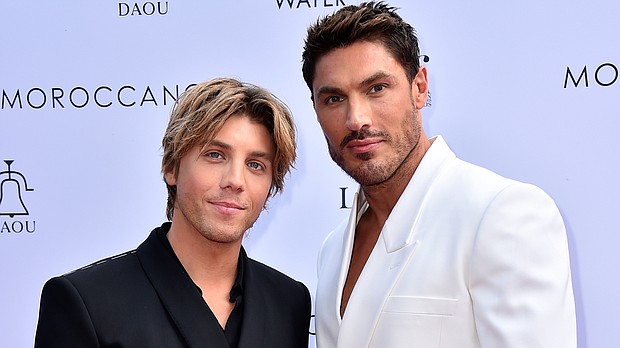 (From left) Lukas Gage and Chris Appleton at the The Daily Front Row LA Fashion Awards in Beverly Hills on April 23.
Mandatory Credit:	Jordan Strauss/Invision/AP