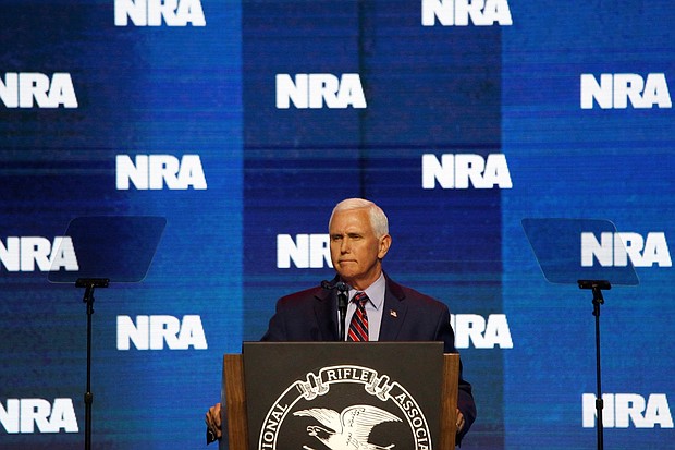 Former US Vice President Mike Pence is pictured here on April 14.
Mandatory Credit:	ALEX WROBLEWSKI/AFP/AFP via Getty Images