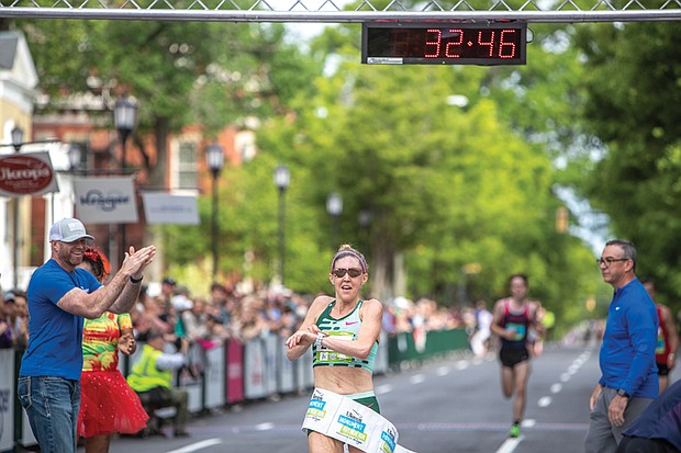 Professional runner Keira D’Amato, 38, won the women’s division in the Ukrop’s Monument Avenue 10K on April 22 with a time of 32:47. In January 2022, the Midlothian mother broke the American women’s marathon world record in Houston with a time of 2:19:12. A month later, she placed eighth in the world running with Team USA in Oregon.