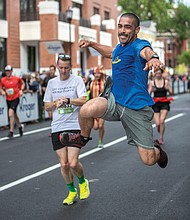 Josue Fred’s determination and perspiration were clear as he soared like a superhero during this year’s Ukrops Monument Ave 10K presented by Kroger race on April 22.