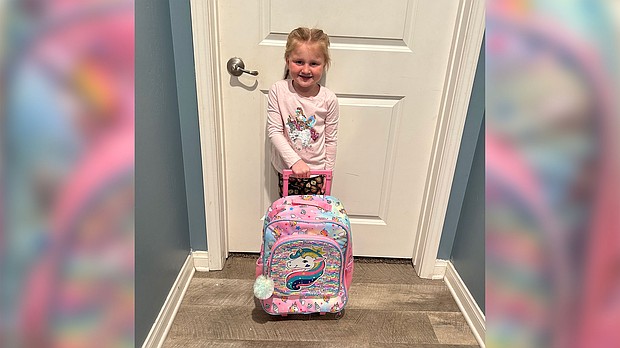 For Christmas, Seersha asked Santa for a unicorn suitcase to pack for her stay at the hospital.
Mandatory Credit:	courtesy Shayla Sulack