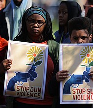 High school students from the Washington area rally in front of the White House before marching to the U.S. Capitol to call for stricter gun laws  on April 20, 2018 in Washington, DC.
Mandatory Credit:	Chip Somodevilla/Getty Images
