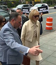 E. Jean Carroll returned to the stand on Thursday in her civil battery and defamation trial against Donald Trump.
Mandatory Credit:	CNN