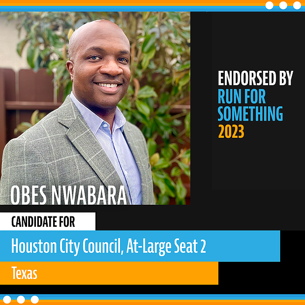 Obes Nwabara, candidate for Houston City Council, At-Large Seat 2