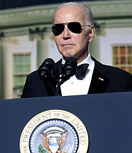US President Joe Biden speaks during the White House Correspondents' Association dinner at the Washington Hilton in Washington, DC, April 29, 2023.
Mandatory Credit:	Saul Loeb/AFP/Getty Images