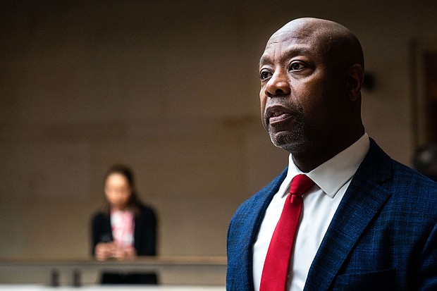 Republican Sen. Tim Scott of South Carolina on Sunday teased a "major announcement" on May 22.
Mandatory Credit:	Kent Nishimura/Los Angeles Times/Getty Images