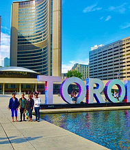 Nathan Phillips Square in Downtown Toronto photo by Dwight Brown