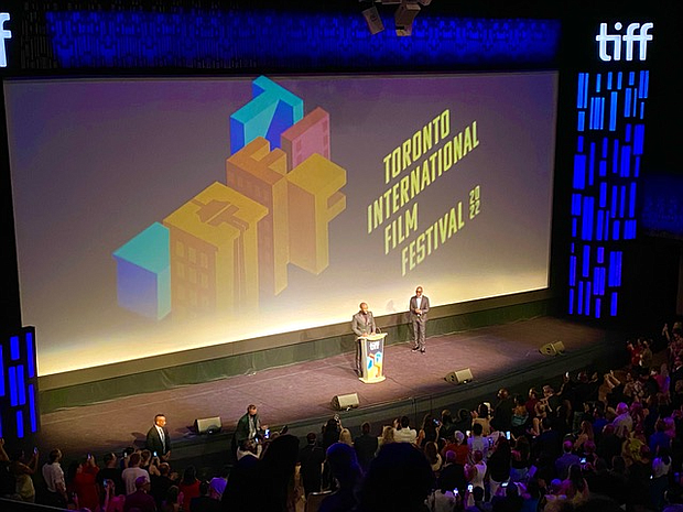 pg. 14  Tyler Perry and TIFF CEO Cameron Bailey photo by Dwight Brown