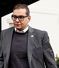 Rep. George Santos, who faces 13 federal charges, is in custody.
Mandatory Credit:	Anna Moneymaker/Getty Images