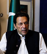 Pakistan's Supreme Court ruled on Thursday that the arrest of former Prime Minister Imran Khan, pictured here on March 17, was unlawful.
Mandatory Credit:	Akhtar Soomro/Reuters