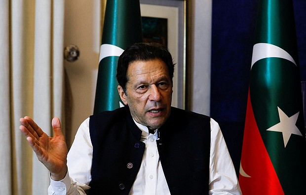 Pakistan's Supreme Court ruled on Thursday that the arrest of former Prime Minister Imran Khan, pictured here on March 17, was unlawful.
Mandatory Credit:	Akhtar Soomro/Reuters