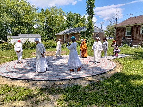 A new community labyrinth was dedicated Saturday at the headquarters of United Parents Against Lead, 4809 Old Warwick Road.