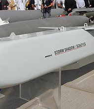 The United Kingdom has supplied Ukraine with multiple Storm Shadow cruise missiles - pictured here at a Dubai Air Show in 2005.
Mandatory Credit:	Rabih Moghrabi/AFP/Getty Images