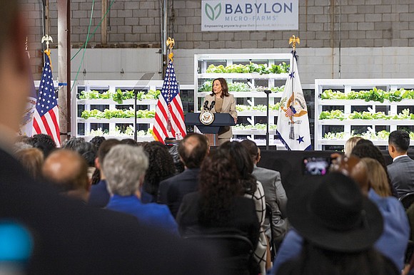 Vice President Kamala Harris visited Babylon Micro-Farms in Scott’s Addition on Thursday, May 4, as part of the National Small …