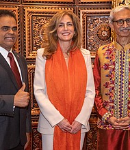 Fort Bend County Judge KP George with local artist Hina Chaudhry