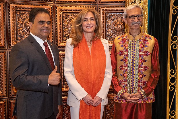 Fort Bend County Judge KP George with local artist Hina Chaudhry