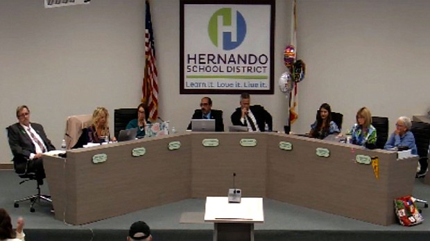 Jenna Barbee addressed the issue at a Hernando County school board meeting last week.
Mandatory Credit:	From Hernando School District