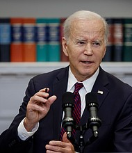 President Joe Biden speaks, here on May 9, departs this week for a week-long visit to Asia. The ongoing debt default negotiations may derail his overseas trip plans, the president acknowledged.
Mandatory Credit:	Anna Moneymaker/Getty Images