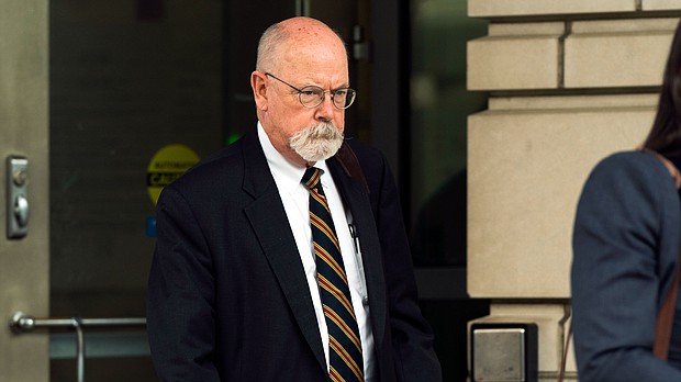 In this May 2022 photo, special counsel John Durham leaves federal court in Washington, DC.
Mandatory Credit:	Manuel Balce Ceneta/AP
