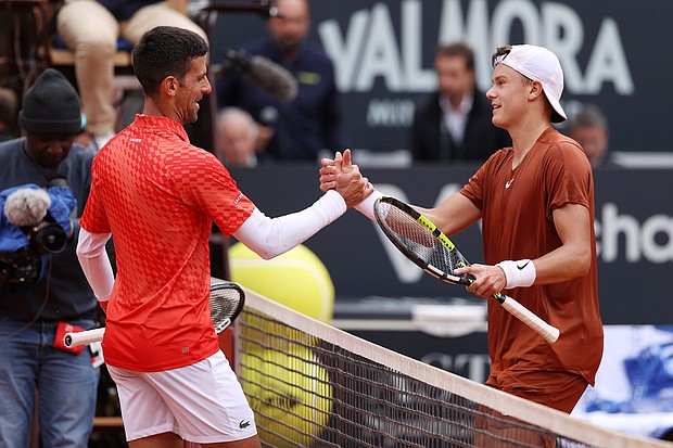 Holger Rune has two consecutive wins over Novak Djokovic.
Mandatory Credit:	Alex Pantling/Getty Images