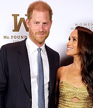 Prince Harry and Meghan attend the Ms. Foundation Women of Vision Awards: Celebrating Generations of Progress & Power at Ziegfeld Ballroom on May 16, in New York City.
Mandatory Credit:	Kevin Mazur/Getty Images