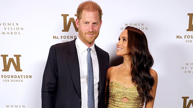 Prince Harry and Meghan attend the Ms. Foundation Women of Vision Awards: Celebrating Generations of Progress & Power at Ziegfeld Ballroom on May 16, in New York City.
Mandatory Credit:	Kevin Mazur/Getty Images