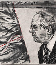 William Kentridge, drawing for Other Faces, 2011, charcoal and colored pencil on paper, The Broad Art Foundation,