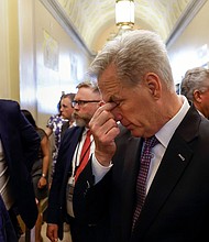 Speaker of the House Kevin McCarthy talks to reporters at the U.S. Capitol on May 17 in Washington, DC.
Mandatory Credit:	Kevin Dietsch/Getty Images