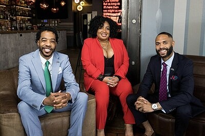 Derek Robinson, Falayn Ferrell (managing partners) and Warren Luckett (founder) of Black Restaurant Week