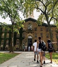 According to the 2022-2023 rankings, Princeton is rated No. 1 among national universities.
Mandatory Credit:	Craig Warga/Bloomberg/Getty Images