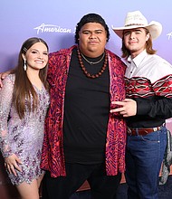 Megan Danielle, Iam Tongi and Colin Stough.
Mandatory Credit:	Stewart Cook/Disney General Entertainment Con/ABC/Getty Images