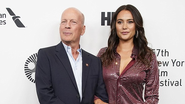Emma Heming Willis, here with husband Bruce Willis in 2019, has shared an update on Bruce Willis’ health.
Mandatory Credit:	John Angelillo/UPI/Shutterstock/File