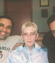 John Blake, right, with his mother, Shirley Dailey, and brother Pat.
