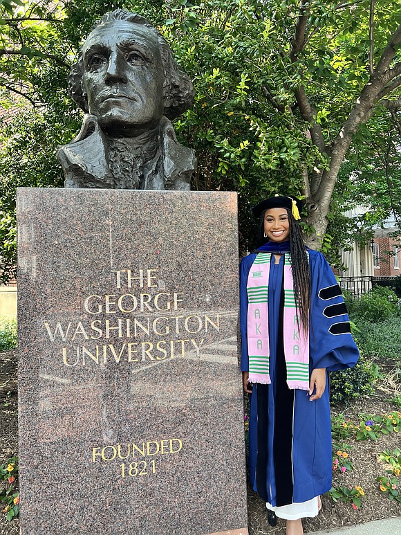 A U.S. Navy lieutenant, and former Miss District of Columbia, recently earned a doctorate in clinical psychology from George Washington ...