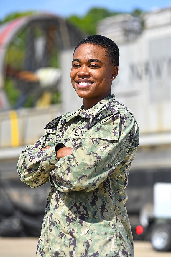 Seaman Imani Navebloodsaw, a native of Houston, Texas, serves the U.S. Navy in Japan.