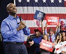 Republican presidential candidate Tim Scott delivers his speech Monday announcing his candidacy for president of the United States on the campus of Charleston Southern University in North Charleston, S.C.