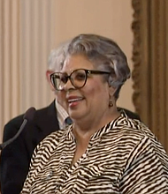 Rep. Senfronia Thompson on the Speaker's lectern