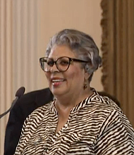 Rep. Senfronia Thompson on the Speaker's lectern