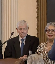Rep. Senfronia Thompson on the Speaker's lectern