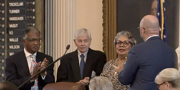Rep. Senfronia Thompson on the Speaker's lectern