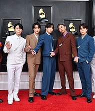 BTS is pictured here in 2022.
Mandatory Credit:	Angela Weiss/AFP/Getty Images