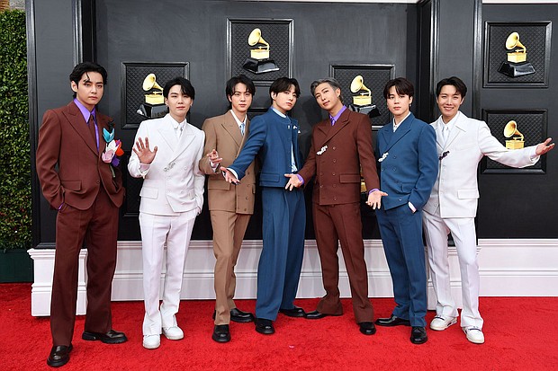 BTS is pictured here in 2022.
Mandatory Credit:	Angela Weiss/AFP/Getty Images